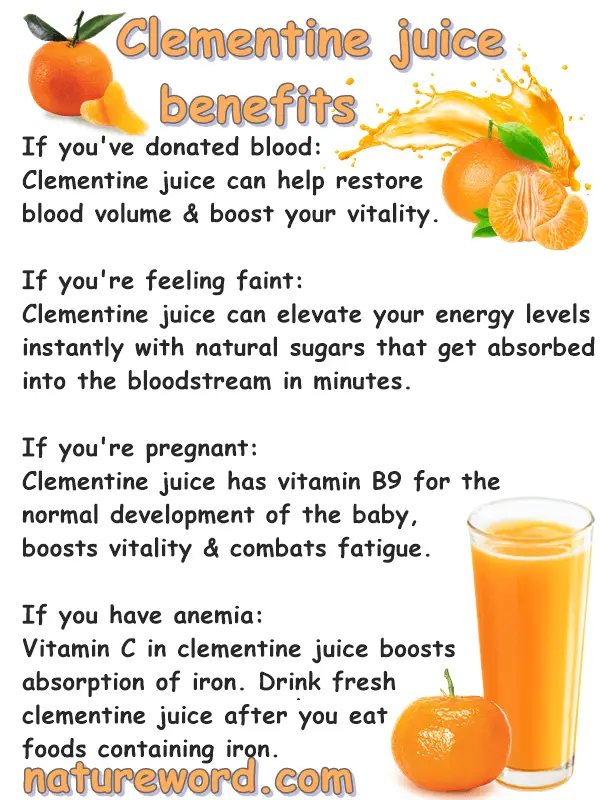 Clementine juice health benefits
