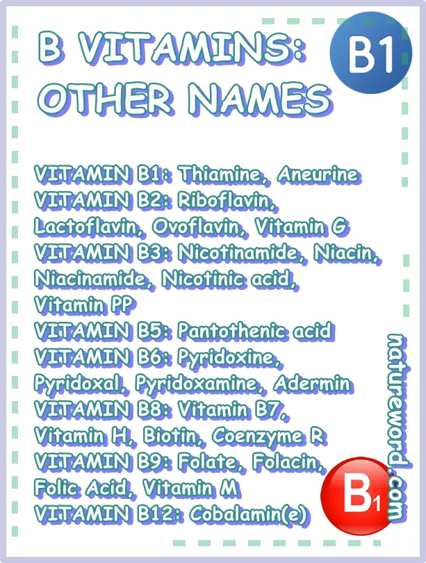 B vitamins names