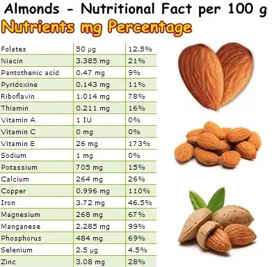 Nutritional Facts Almonds