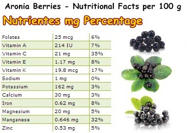 Nutritional Facts Aronia berries