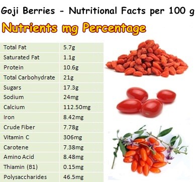 Nutritional Facts Goji Berries