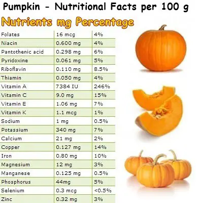 Nutritional Facts Pumpkin