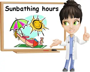 Best sunbathing hours