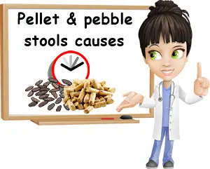 Pellet and pebble stools causes