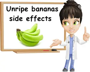 Unripe bananas side effects