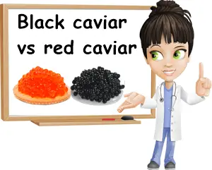 What is the difference between red and black caviar