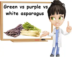 Green versus purple vs white asparagus