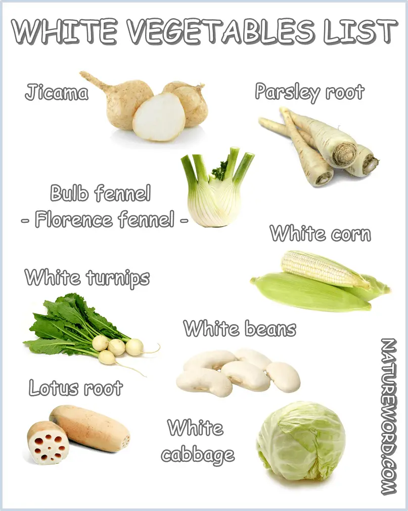 White foods list vegetables