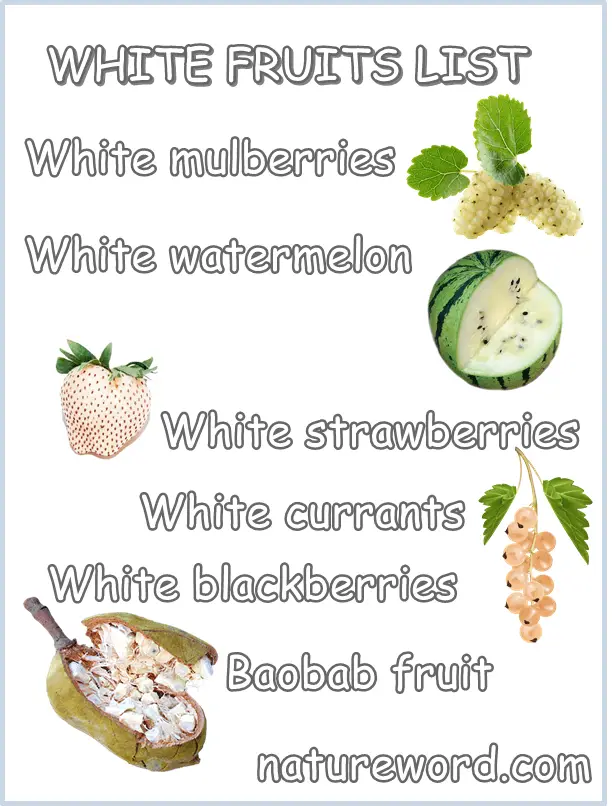 White fruits list