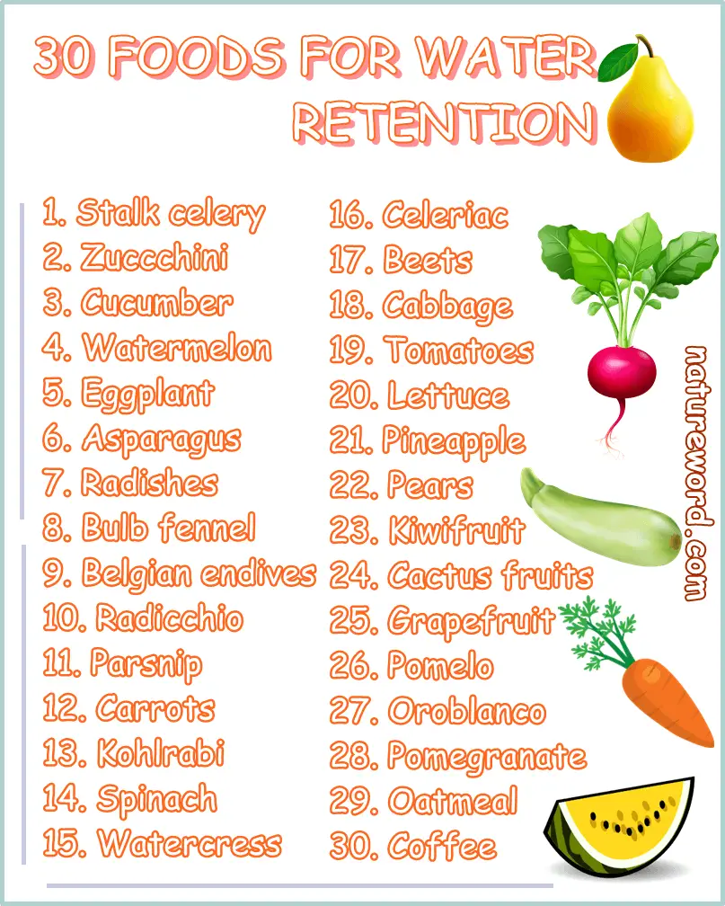 Water retention foods