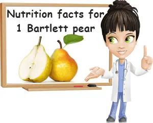 Bartlett pear nutrition facts for one medium pear