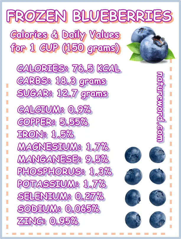 Frozen blueberries nutrition facts 1 cup